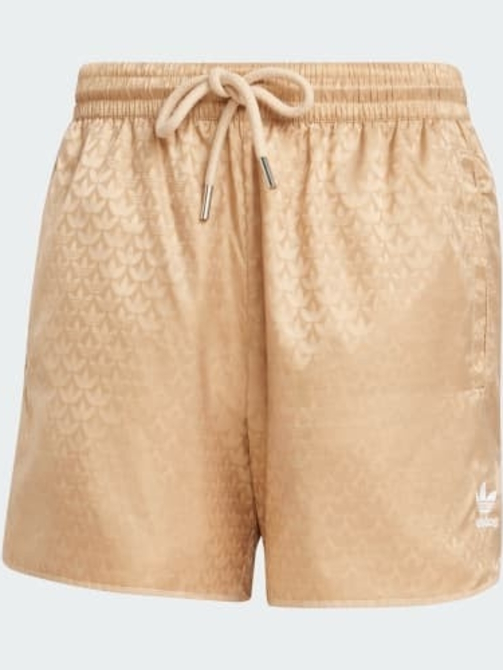 adidas Originals Satin Athletic Shorts in Light Gold